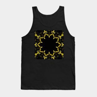 Yellow Chrysanthemum Light and Shadow Kaleidoscope pattern (Seamless) 21 Tank Top